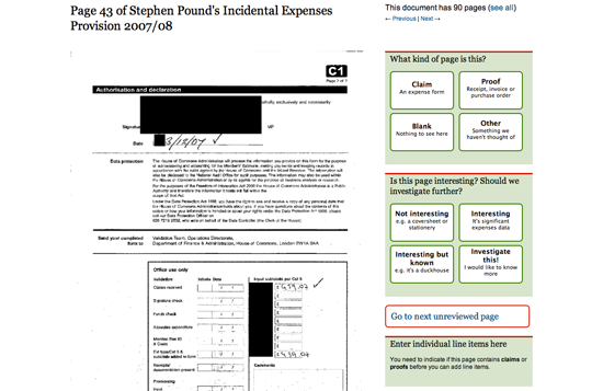 Une copie censurée des notes de frais de Stephen Pound
